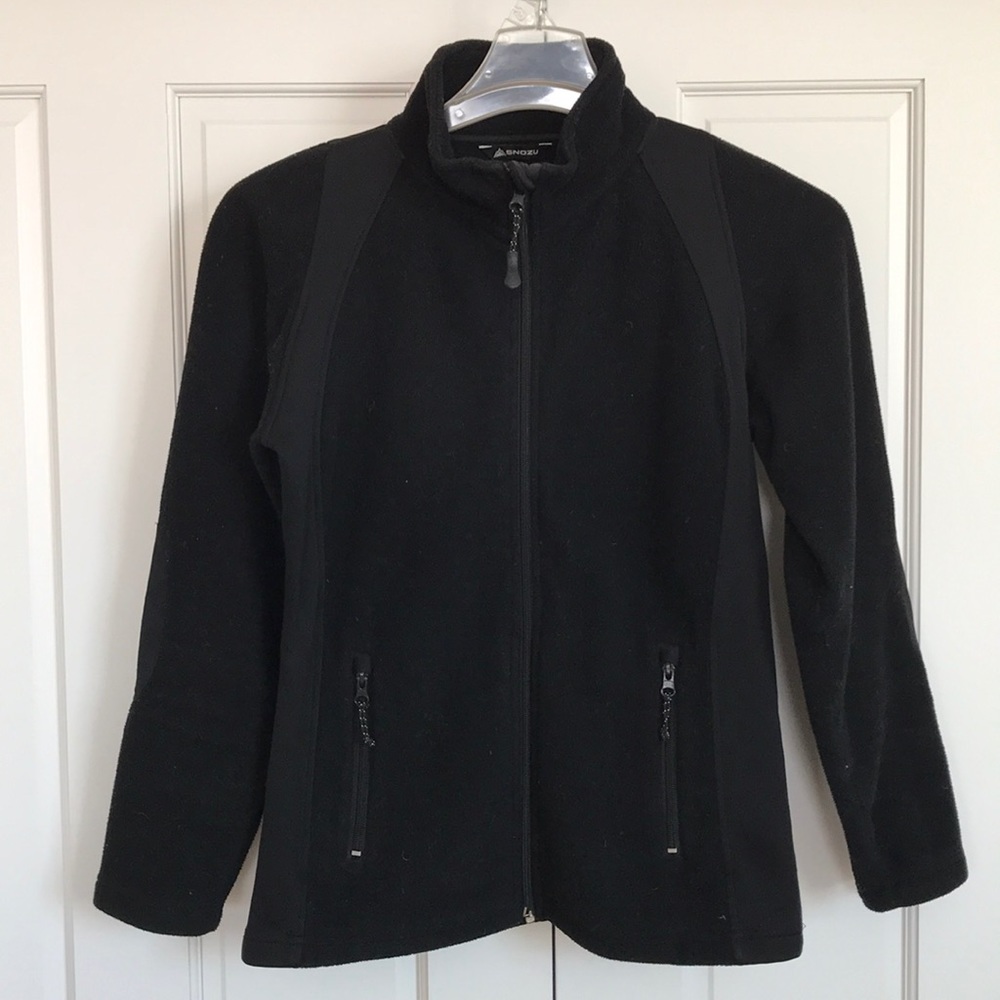SNOZU Black Full Zip Fleece Jacket Coat Size Medium